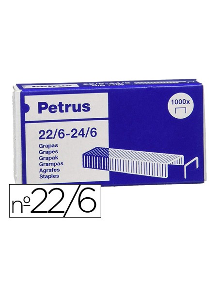 Grapas petrus nº 22/6 galvanizada caja de 1000 unidades