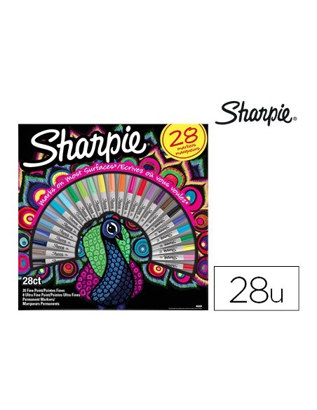 Rotulador sharpie permanente punta fina caja de...