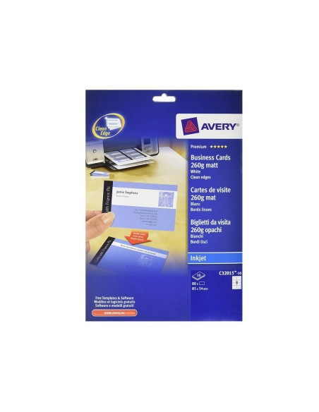 Tarjeta de visita avery blanca mate 85x54 mm...