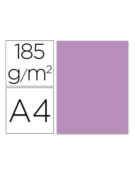 Cartulina guarro din a4 malva 185 gr paquete de...