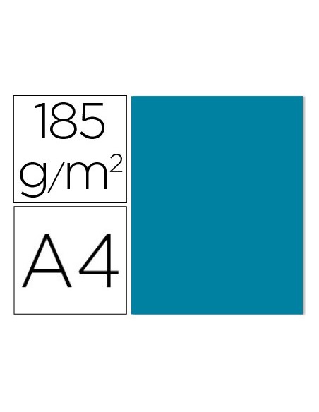 Cartulina guarro din a4 azul caribe 185 gr...