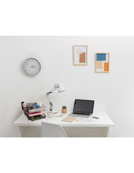 Organizador sobremesa q-connect kf17291 bandeja metalica rejilla negra con 6 departamentos 235x183x65 mm