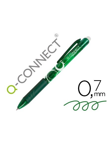 Boligrafo q-connect retractil borrable 0,7 mm...