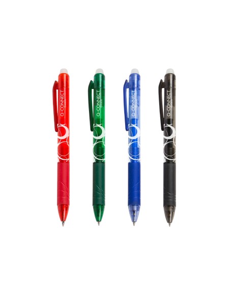 Boligrafo q-connect retractil borrable 0,7 mm color azul