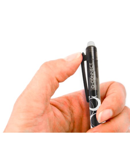 Boligrafo q-connect retractil borrable 0,7 mm color negro
