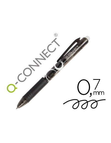 Boligrafo q-connect retractil borrable 0,7 mm...