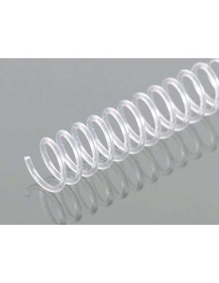 Espiral plastico q-connect transparente 32 5:1 6mm 1,8mm caja de 100 unidades
