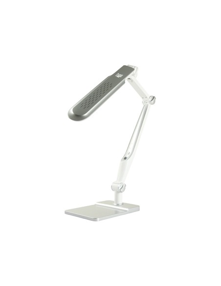 Lampara de oficina q-connect sobremesa profesional abs 32 leds 9 w interruptor sensor 3 niveles color cromado