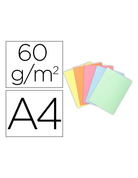Subcarpeta cartulina exacompta din a4 paquete de 100 unidades colores pastel surtidos 60 g/m2
