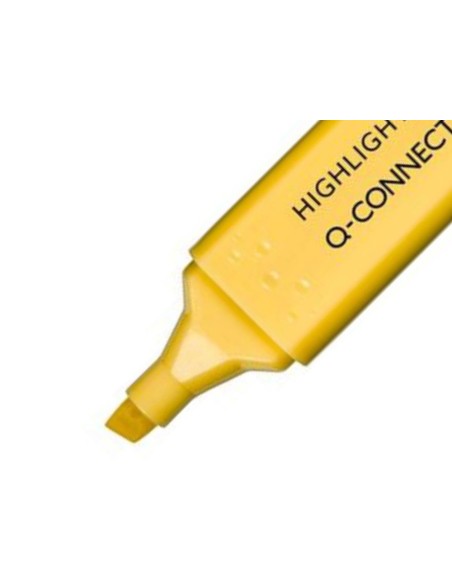 Rotulador q-connect fluorescente pastel punta biselada estuche de 6 unidades colores surtidos