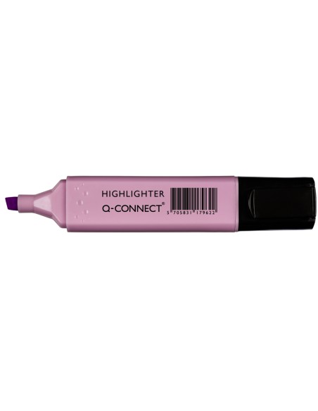 Rotulador q-connect fluorescente pastel violeta punta biselada