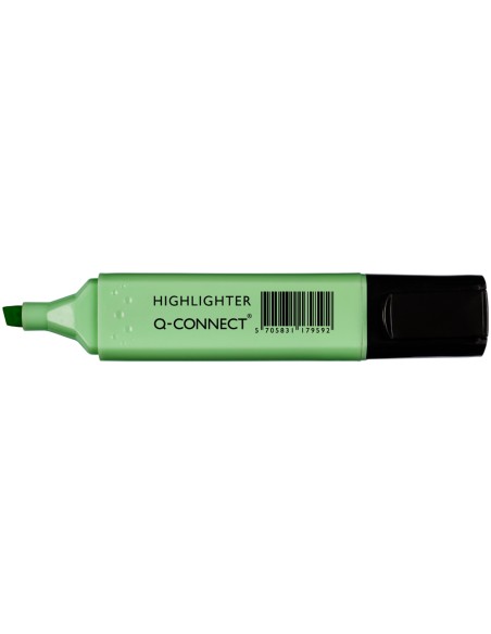 Rotulador q-connect fluorescente pastel verde punta biselada