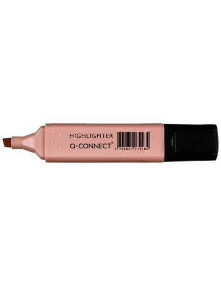 Rotulador q-connect fluorescente pastel rosa punta biselada