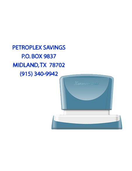 Sello x'stamper quix personalizable color azul medidas 36x61 mm q-16