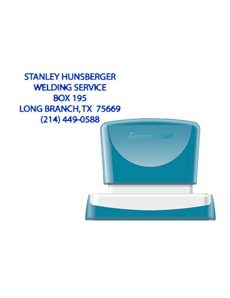 Sello x'stamper quix personalizable color azul medidas 24x49 mm q-12
