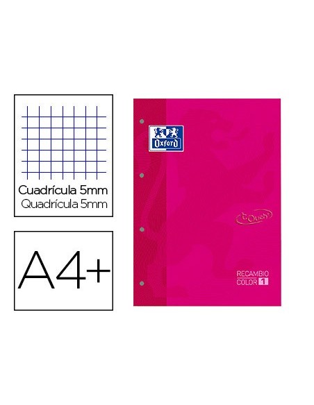 Recambio color 1 oxford din a4+ 80 hojas 90 gr...