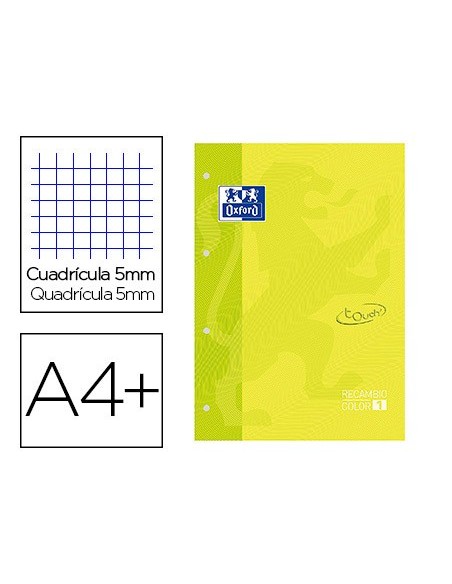 Recambio color 1 oxford din a4+ 80 hojas 90 gr...
