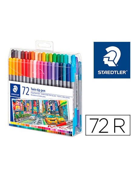 Rotulador staedtler doble punta de fibra 3200...