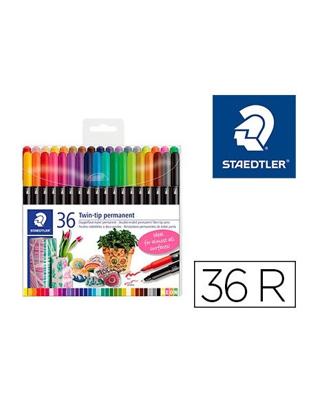 Rotulador staedtler permanente doble punta 3187...