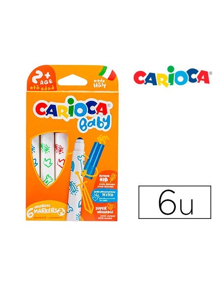 Rotulador carioca baby 2 años caja 6 colores...