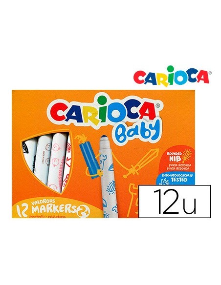Rotulador carioca baby 2 años caja 12 colores...