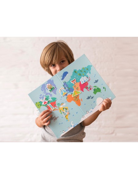 Juego apli didactico magnetico mapa mundi 40 piezas