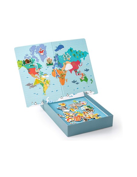 Juego apli didactico magnetico mapa mundi 40 piezas