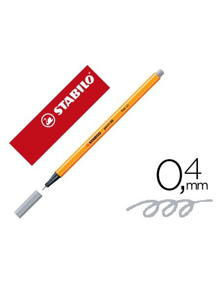 Rotulador stabilo punta de fib ra point 88 gris...