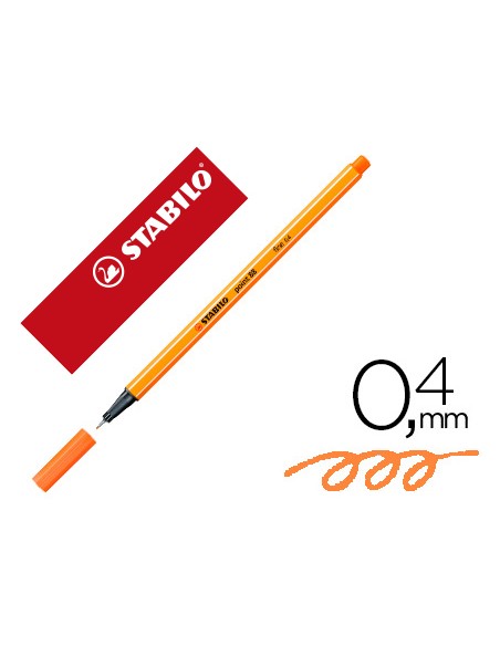 Rotulador stabilo punta de fib ra point 88 bermellon palido punta fina 0,4mm