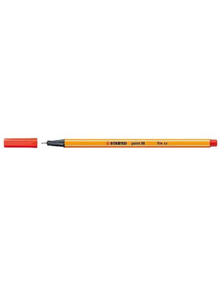 Rotulador stabilo punta de fib ra point 88 bermellon punta fina 0,4mm