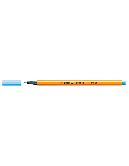 Rotulador stabilo punta de fib ra point 88 azul claro punta fina 0,4mm