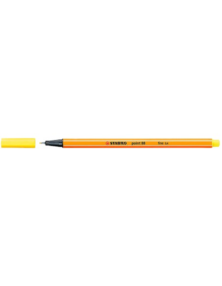 Rotulador stabilo punta de fib ra point 88 amarillo limon punta fina 0,4mm