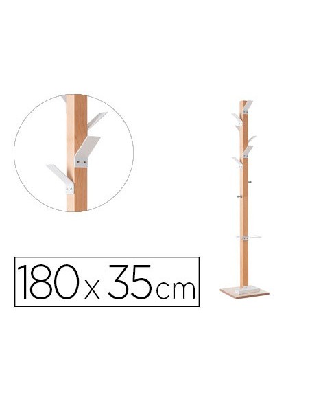 Perchero madera paperflow haya 8 colgadores con...