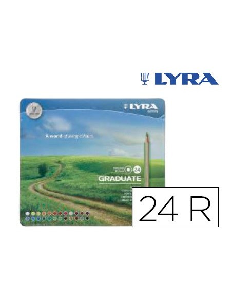 Lapices de colores lyra graduate caja metalica...