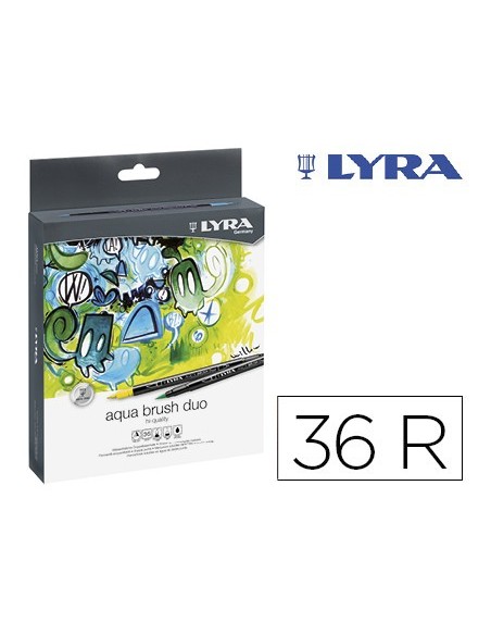 Rotulador lyra aqua brush duo caja de 36...