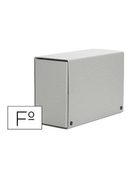 Carpeta proyectos pardo folio lomo 200 mm carton forrado gris con broche