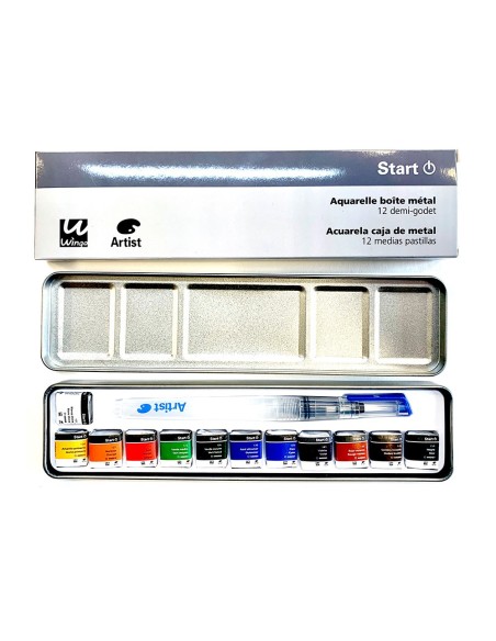 Acuarela artist start caja metal 12 colores...
