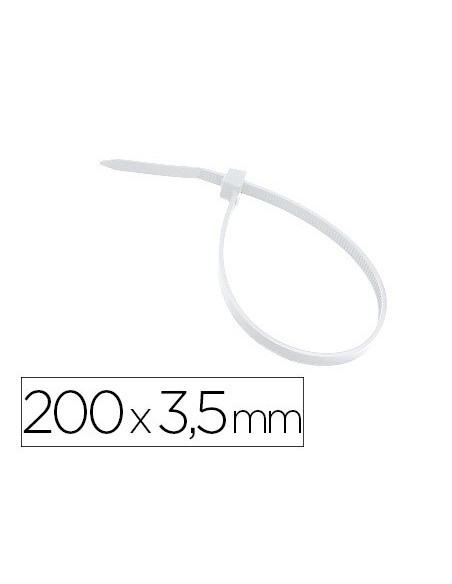 Brida 3m para interior blanca 200x3,5 mm bolsa...