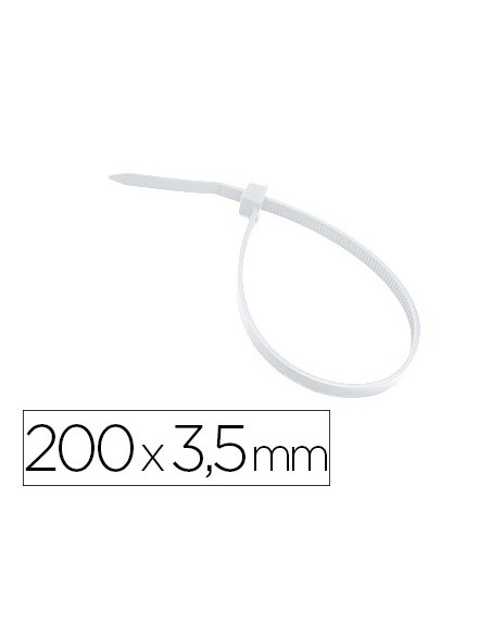 Brida 3m para interior blanca 200x3,5 mm bolsa de 100 unidades