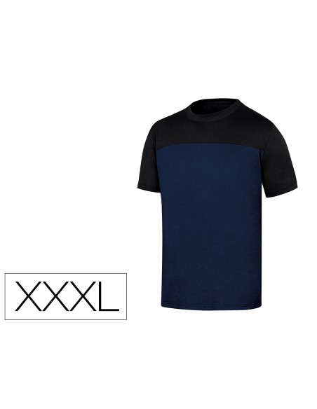 Camiseta de algodon deltaplus color azul/negro talla 3xl