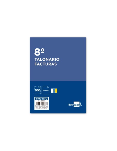Talonario liderpapel facturas 8º original t100...