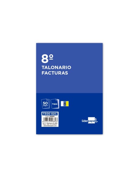Talonario liderpapel facturas 8º original y 2...