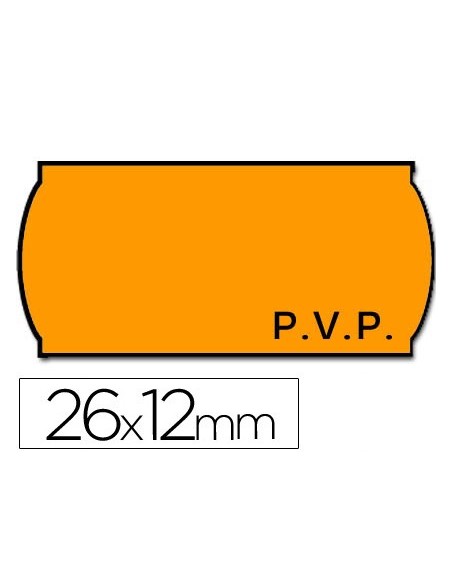 Etiquetas meto onduladas 26x12 mm pvp naranja...