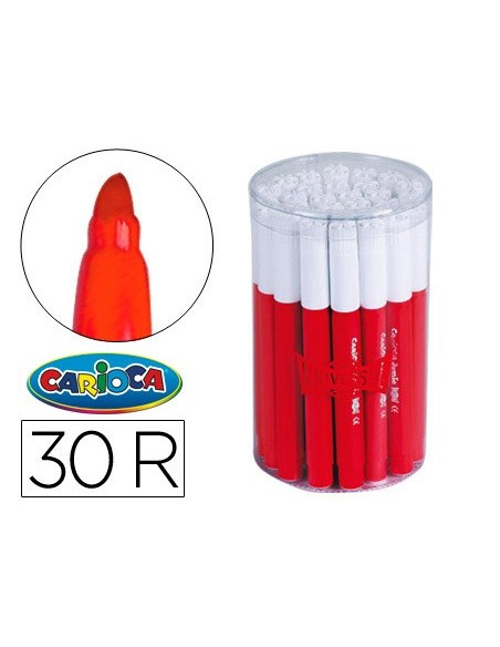 Rotulador carioca jumbo rojo punta gruesa bote...