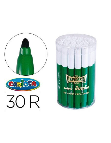 Rotulador carioca jumbo verde punta gruesa bote...