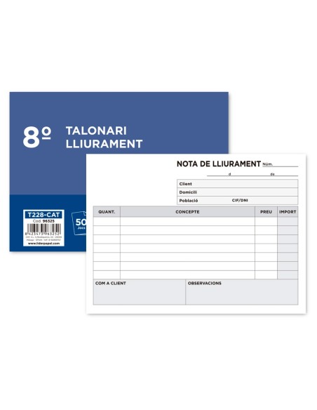 Talonario liderpapel entregas 8º original y...