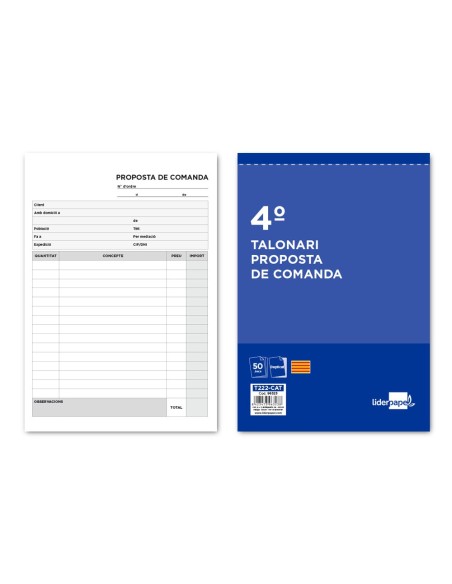 Talonario liderpapel pedidos cuarto original y...