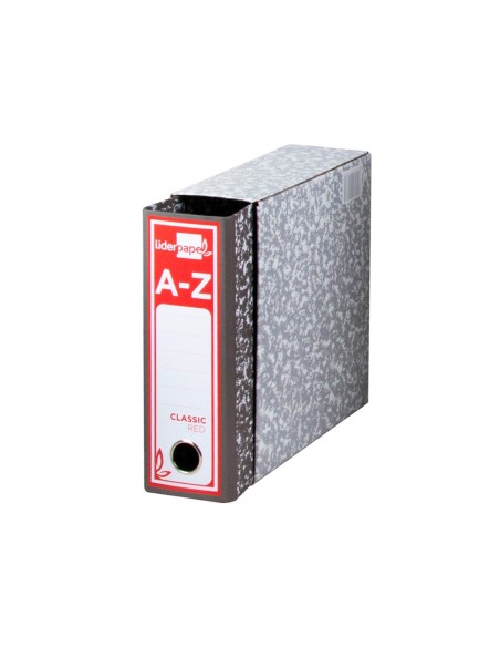Caja archivador liderpapel classic red cuarto gris