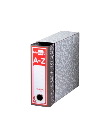 Caja archivador liderpapel classic red cuarto gris