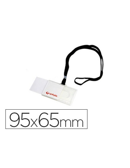 Identificador con cordon plano negro grafoplas...